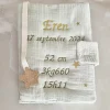 Protège carnet de santé avec infos de naissance et signet étoile